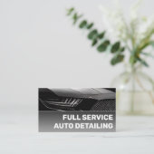 Cool Custom Zwart Grijs Zilver Chrome Car Service Visitekaartje (Staand voorkant)