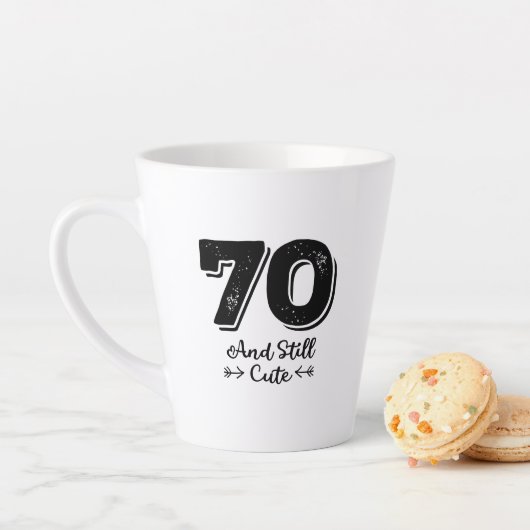 cool cute 70th birthday quote sayings latte mok (In situ)