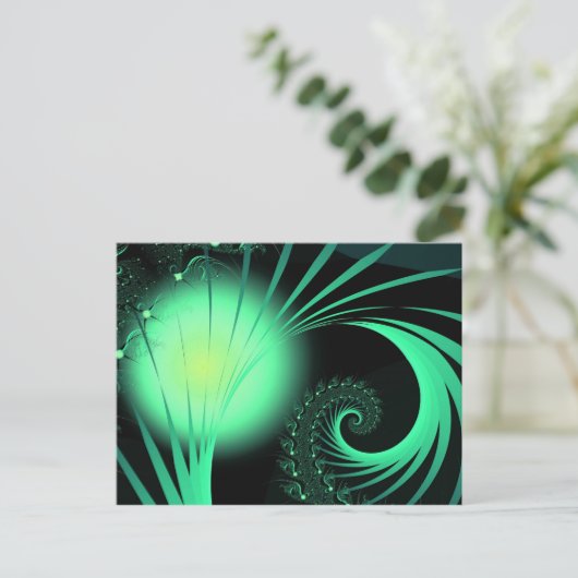 Cool Cute Abstract Pattern "Green Orb" Briefkaart (Staand voorkant)