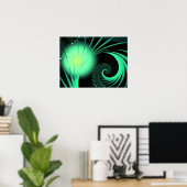 Cool Cute Abstract Pattern "Green Orb" Poster (Thuiskantoor)