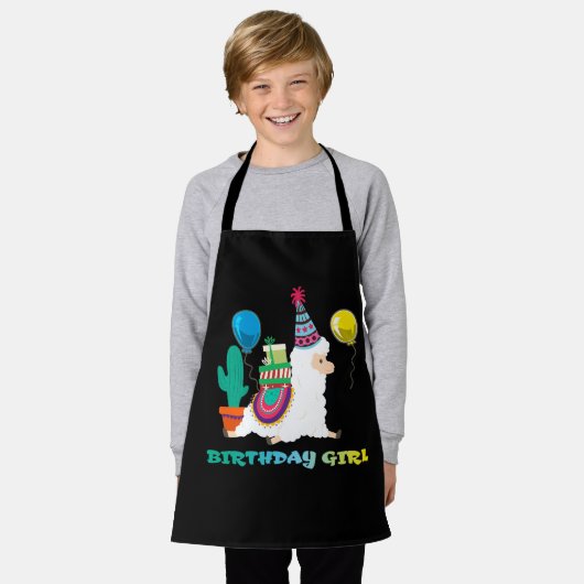 Cool Cute Alpaca Llama Cactus Girls Birthday Schort (Gedragen)