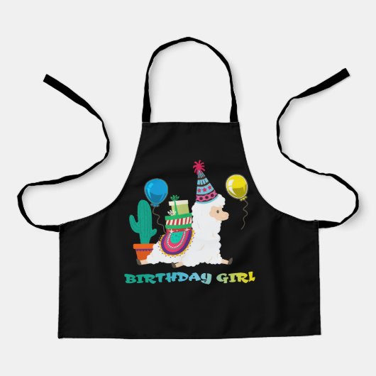 Cool Cute Alpaca Llama Cactus Girls Birthday Schort (Voorkant)