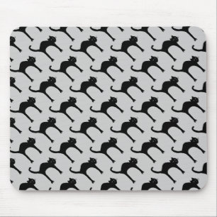 Cool cute black cat pattern muismat