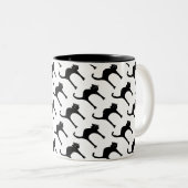Cool cute black cat pattern tweekleurige koffiemok (Voorkant rechts)