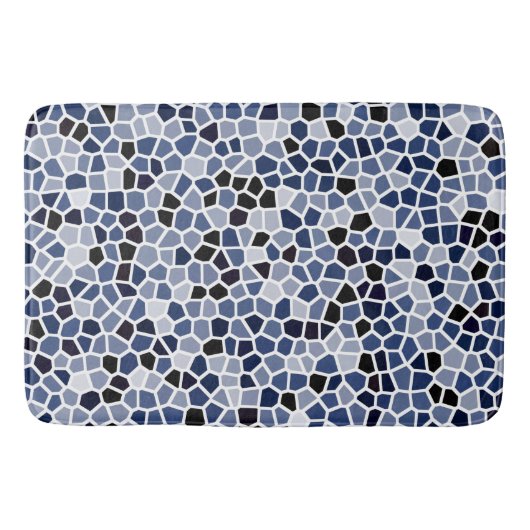 Cool Cute Blauwe Geometrische Patroon Badmat (Voorkant)