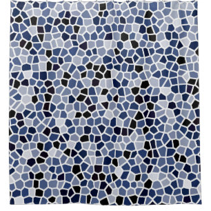 Cool Cute Blue Geometric Patroon Douchegordijn
