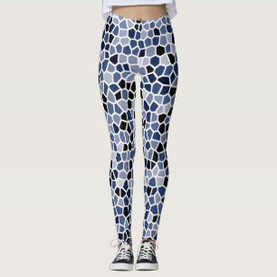 Cool Cute Blue Geometric Patroon Leggings