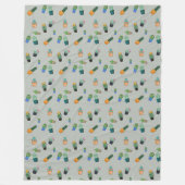 Cool Cute Cactus Greenery Flower Pattern Fleece Deken (Voorkant)