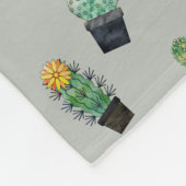 Cool Cute Cactus Greenery Flower Pattern Fleece Deken (Hoek)