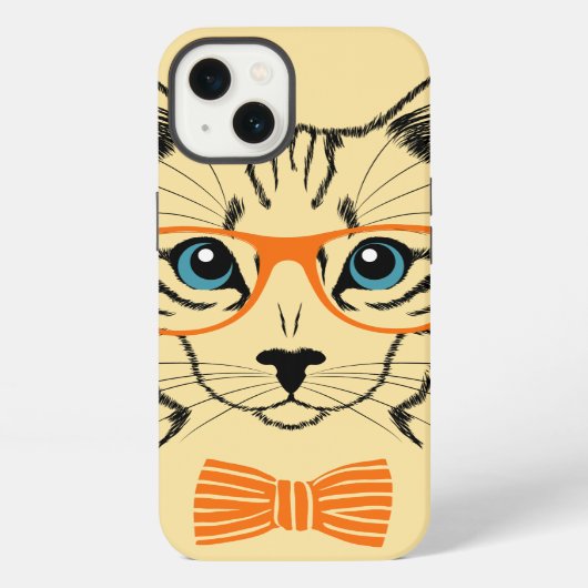 Cool Cute Cat Hipster iPhone Hoesje (Achterkant)