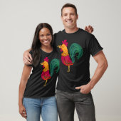 Cool Cute Colorful Rooster Illustration Graphic de T-shirt (Unisex)