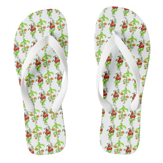 Cool Cute Colorful Russian Pattern White Khokhloma Teenslippers (Voetbed)