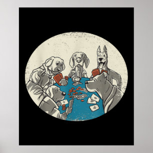 Cool Cute Dogs-speelkaarten Poker Texas Holdem Poster