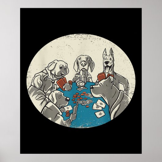 Cool Cute Dogs-speelkaarten Poker Texas Holdem Poster (Voorkant)