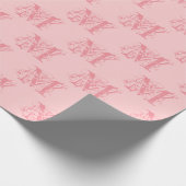 Cool Cute Fancy Elegant Modern Girly Pink Monogram Cadeaupapier (Hoek)