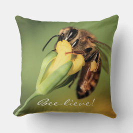Cool Cute Fun Honey Bee Believe Inspiratie Kussen