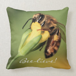 Cool Cute Fun Honey Bee Believe Inspiratie Kussen