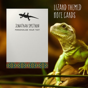 Cool Cute Funny Animal Lizard Personal Stationery Notitiekaartje