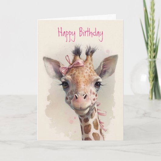 Cool Cute Giraffe - Funny Happy Birthday Kaart (Voorkant)