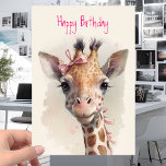 Cool Cute Giraffe - Funny Happy Birthday Kaart<br><div class="desc">De menigte in de dierentuin was geschokt toen ze de giraf zagen met een roze lintje op zijn hoofd. Het was als een scène uit een verjaardagskaart en mensen waren gefascineerd. Niemand kon erachter komen waar het lint vandaan kwam. Sommige mensen dachten dat het daar door een vervelende bezoeker was...</div>