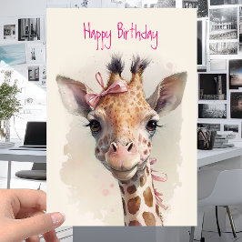 Cool Cute Giraffe - Funny Happy Birthday Kaart