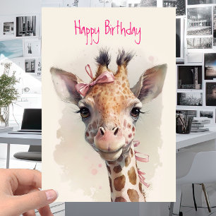 Cool Cute Giraffe - Funny Happy Birthday Kaart