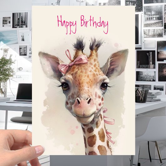 Cool Cute Giraffe - Funny Happy Birthday Kaart