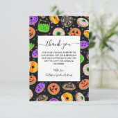 Cool Cute Glitter Confetti Donuts Halloween Bedankkaart (Staand voorkant)