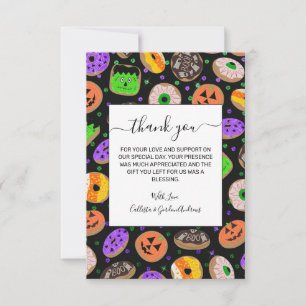 Cool Cute Glitter Confetti Donuts Halloween Bedankkaart