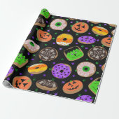 Cool Cute Glitter Confetti Donuts Halloween Cadeaupapier (Uitgerold)