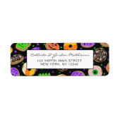 Cool Cute Glitter Confetti Donuts Halloween Etiket (Voorkant)