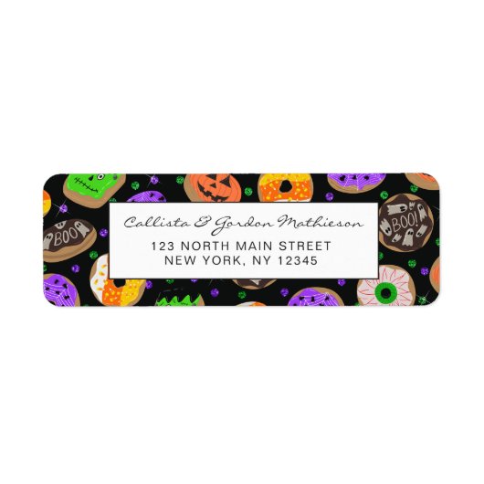 Cool Cute Glitter Confetti Donuts Halloween Etiket (Voorkant)