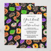 Cool Cute Glitter Confetti Donuts Halloween Kaart (Voorkant / Achterkant)