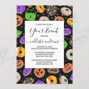 Cool Cute Glitter Confetti Donuts Halloween Kaart