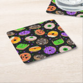 Cool Cute Glitter Confetti Donuts Halloween Kartonnen Onderzetters (Schuin)