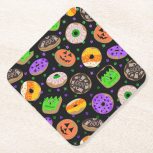 Cool Cute Glitter Confetti Donuts Halloween Kartonnen Onderzetters