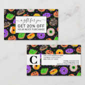 Cool Cute Glitter Confetti Donuts Halloween Kortingskaartje (Voorkant / Achterkant)
