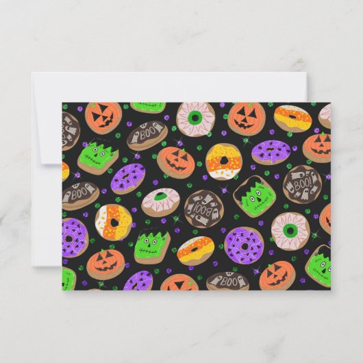 Cool Cute Glitter Confetti Donuts Halloween Save The Date (Achterkant)