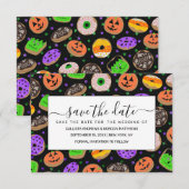 Cool Cute Glitter Confetti Donuts Halloween Save The Date (Voorkant / Achterkant)