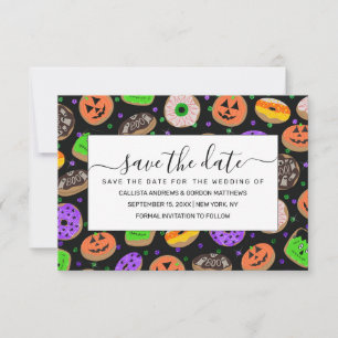 Cool Cute Glitter Confetti Donuts Halloween Save The Date