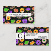 Cool Cute Glitter Confetti Donuts Halloween Visitekaartje (Voorkant / Achterkant)