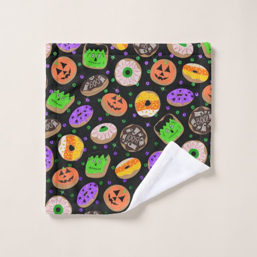 Cool Cute Glitter Confetti Donuts Halloween Washandje (Wasdoekje)