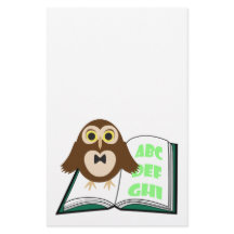 Cool Cute owl met Alphabet-boek Terug naar school