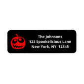 Cool Cute Red Halloween Pumpkin Etiket (Voorkant)
