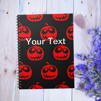 Cool Cute Red Halloween Pumpkin Patroon Notitieboek