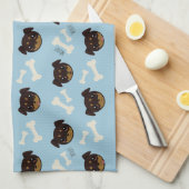 Cool Cute Rottweiler Puppy & Bot Patroon Theedoek (Quarter Fold)