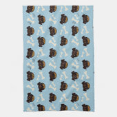 Cool Cute Rottweiler Puppy & Bot Patroon Theedoek (Verticaal)