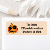 Cool Cute Sinaasappel Halloween Pumpkin Etiket (Insitu)