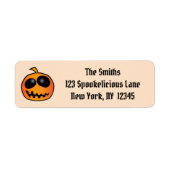Cool Cute Sinaasappel Halloween Pumpkin Etiket (Voorkant)