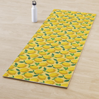 Cool cute yellow lemons fruit yogamat
